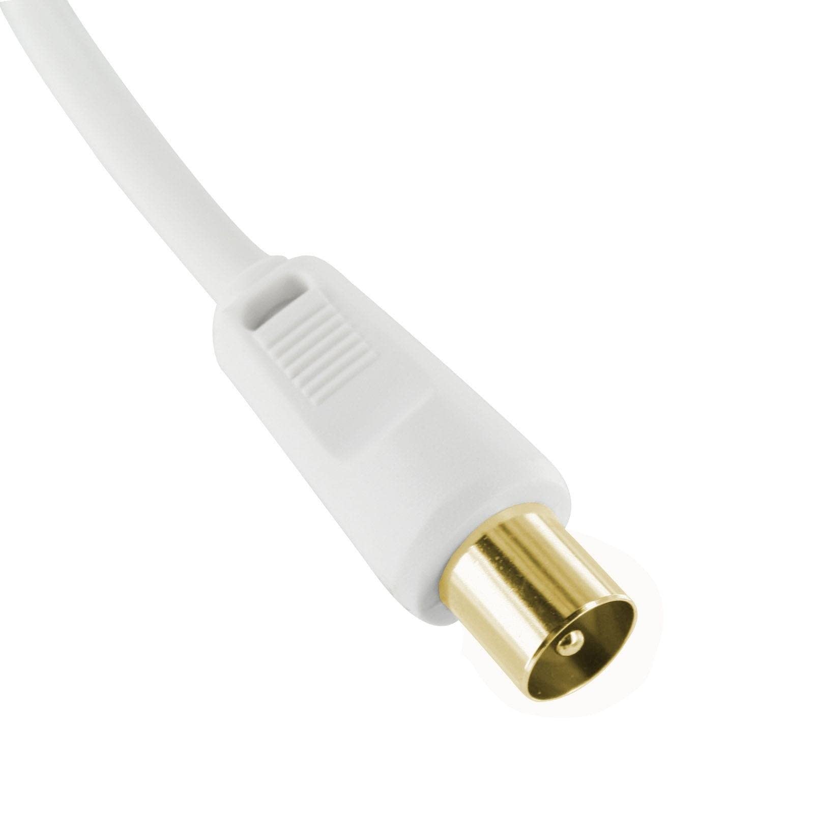 SSL Satellites 3M Gold Plated Male to Male Plug to Plug Shielded TV Coaxial Aerial Cable - White