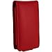 iGadgitz Red Leather Case for Sony Walkman NWZ-E384 with Detachable Carabiner + Screen Protector