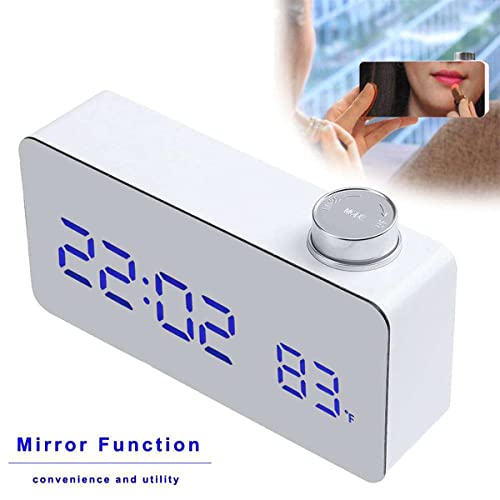 MultiFunction LED Mirror knob Alarm Clock time Temperature Display