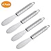Butter Spreader, McoMce Stainless Steel Butter Knife Set of 4, Premium Butter Spreader Knife with Ergonomic Handle, Multi-Function Butter Spreaders, Deluxe Kitchen Peanut Butter Spreader (Silver)