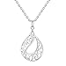 RSJewel Sterling Silver Filigree Design Pendant With 18'-20' Length Adjustable Diamond Cut Anchor Chain Necklace