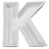 Ivy Lane Design Ceramic Love Letter Dish, Letter K, White