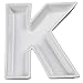 Ivy Lane Design Ceramic Love Letter Dish, Letter K, White