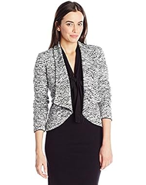 Women's Open Jacket with Faux Leather Piping, Large!