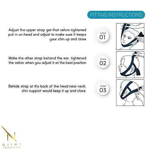 Anti-Snoring Chin Strap by Niini Health™ - [2019 Upgraded Version] - Best Adjustable Snore Stopper Device - Sleep Aid Snoring Solution for Men and Women - Thumbnail 5
