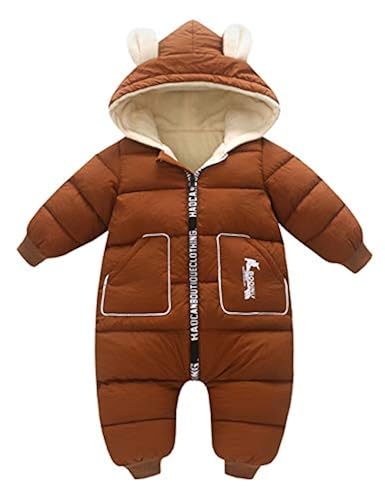 Happy Cherry Baby Girls' Warm Romper, One-Piece Down Jumpsuit