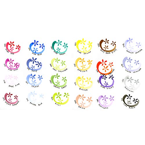 Kuretake Zig BRUSHABLES 24 Coloes set, TWOTONED pen, Twin brush tips
