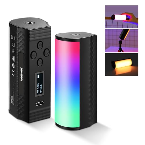 NEEWER Basic Magnetischer Handheld Leuchtstab, 360° Voll RGB Mini Video Lightstick mit 2500mAh Akku, 2500K–8500K dimmbare Kamera LED Stableuchte für F
