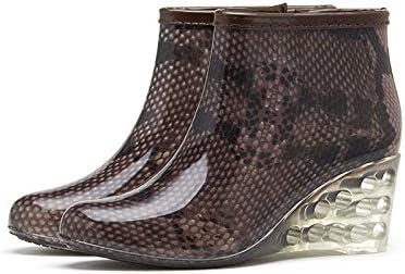 EgBert Spring Winter Design Ankle Boots Rain Zipper Leopard Shoe Woman Solid Rubber Waterproof Shoes - #04-38