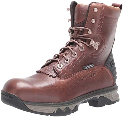 Lucchese Bootmakerメンズ8インチレースアップワークブーツ ナノコンポジット安全つま先構造 安い