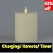 3.5x5in Charger and Timer Flat Top Flameless LED Pillar Moving Candle ,Remote Included.with LiPO Battery(internal)