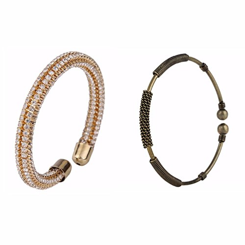 Efulgenz Indian Bollywood Designer Combo of Fancy Party Wear Cuff Bracelet for Girls and Women