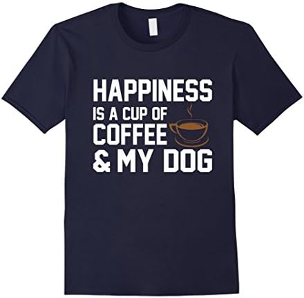 Mens Happiness Coffee Dog Cute Owner T-Shirt XL Navy