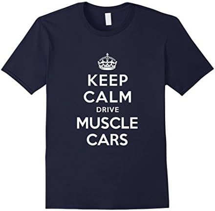 Men's Keep Calm drive Muscle Cars Large Navy
