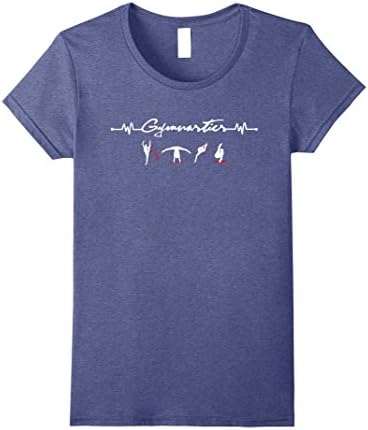 Womens Gymnastics Heartbeat Love Gymnastics T-Shirt Small Heather Blue