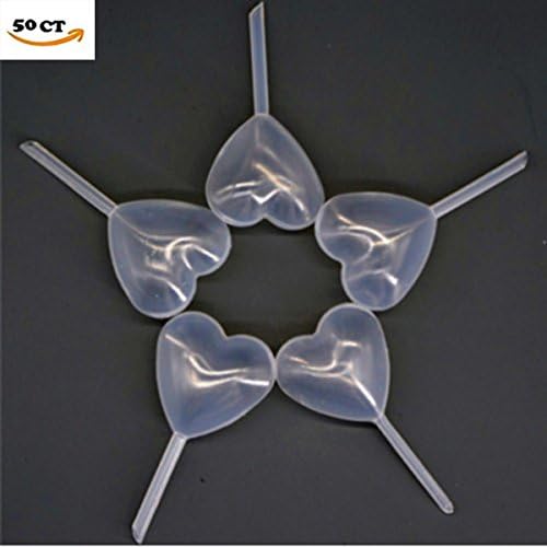 OKOK 50pcs 4ml Clear Heart Shape Liquid Dropper Pasteur Pipette, Plastic Squeeze Transfer Pipettes Suitable for Chocolate, Cupcakes, Strawberries