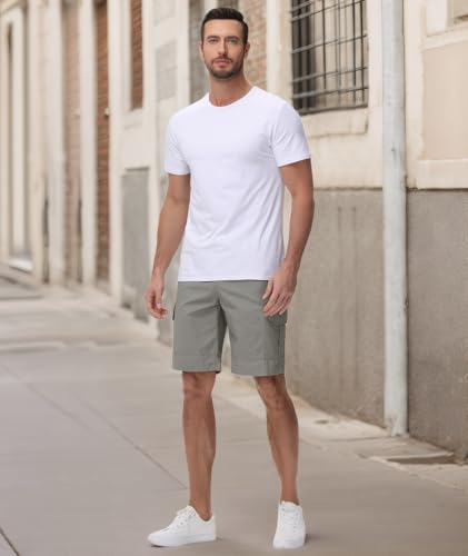 JACKETOWN Shorts Men Cargo Bermuda Shorts Cotton Men Casual Pants Summer Elastic Waist with Pockets