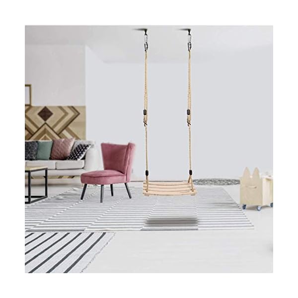 PELLOR Árbol Madera Asiento de Columpio, Interior y Exterior Ajustable