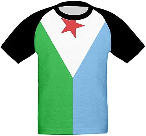 BurningChampion Flag Of Djibouti Children's Front Full Print Short Sleeve Durable Child Toddler T-Shirt Tee