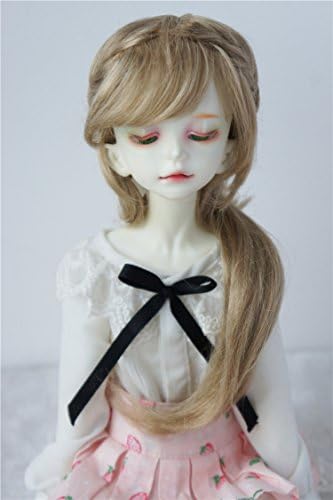 JD188 7-8inch 18-20CM Fraga Long BJD Doll Wigs 1/4 MSD Synthetic Mohair Doll Accessories (Light Brown)