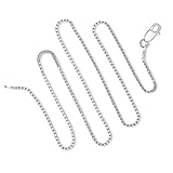925 Sterling Silver 1.5 MM Box Chain Italian Crafted Necklace Sturdy Lightweight Strong - Spring Ring Clasp 20 Inch