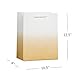 UNIQOOO 12Pcs Ombre Gold Gift Bags with Handle, Large 12.5x10'', Gradient Gold Glitter Paper Gift Wrap Bag, Recyclable Gift Packaging, For Wedding Birthday, Mother's Day, Baby Shower Party Favor Decor