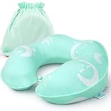 RESTCLOUD Kids Travel Neck Pillow for Airplane, Head and Neck Support for Kids Age 3 to 10 (Green)