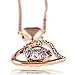 The East Bar Heart Pendant Necklace for Women: I Love You 18K Rose Gold Plated Gift Jewelry (Chain Included)