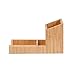 MobileVision Bamboo Pencil Holder with Tray for Storing and organizing Small Stationary Items Such as paperclips, Business Cards, and notepads