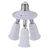 FadimiKoo 3 in 1 Light Sockets Adapter, Lamp Socket Splitter E26 & E27 to E26 & E27, For Standard LED Bulbs 360 Degrees Adjustable 180 Degree Bending