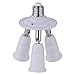FadimiKoo 3 in 1 Light Sockets Adapter, Lamp Socket Splitter E26 & E27 to E26 & E27, For Standard LED Bulbs 360 Degrees Adjustable 180 Degree Bending