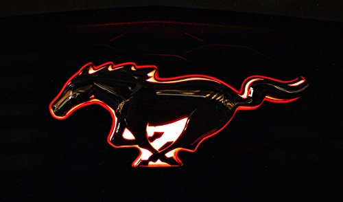 Pony LED Light Up Red Emblem Front Radiator Grille Grill Compatible with 2010-2014 Ford Mustang