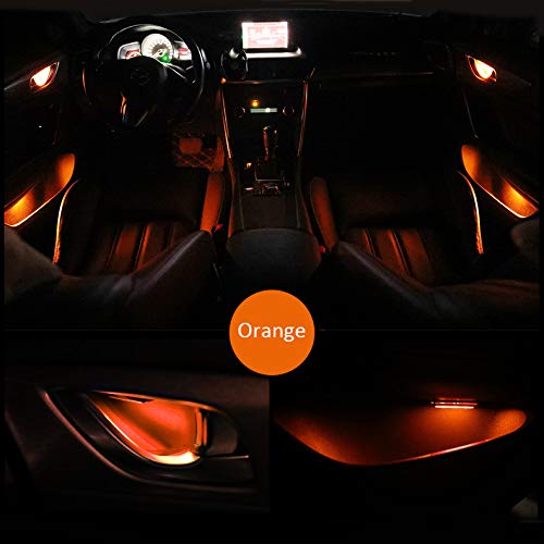 KMD Inner Auto Decorative Handle Bowls LED Light and Inner Auto Door Handle led Light Mood Lighting Decorative Universal use (red)