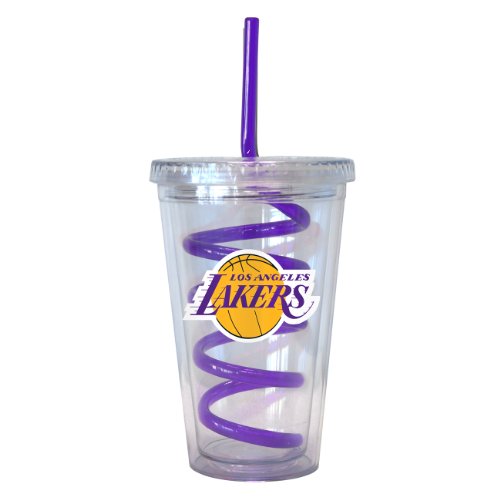 NBA Los Angeles Lakers Tumbler with Swirl Straw, 16-ounce