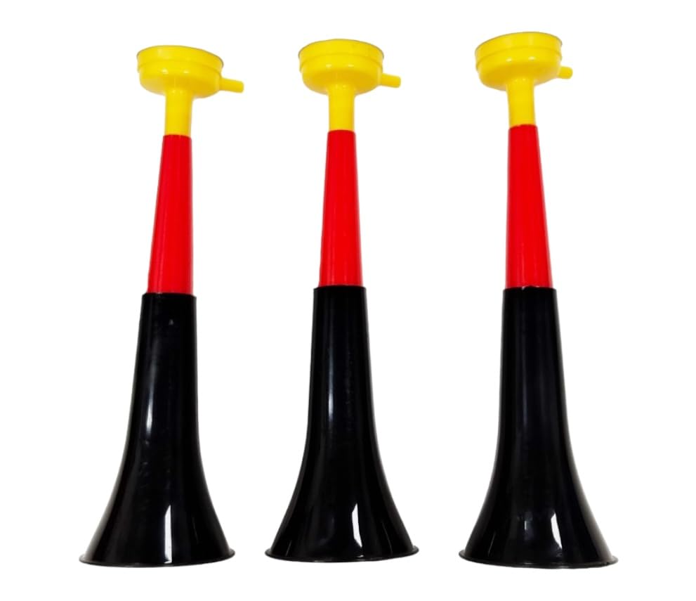 Vuvuzela Two Body Trumpets - Accessory for Football and Sports Celebrations - Noisy Air Horn for Animation Ideal for Transportation (3 Products, Germany)