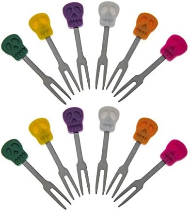 Set of 12 Nod Skull Head Party Picks Appetizers Food Decorations Supplies Parties Favors Dia De Los Muertos