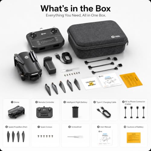 Holy Stone HS360S GPS Drone with 4K Camera for Adults, Under 250g Lightweight RC Quadcopter, 10000Ft FPV Transmission, GPS Return, Follow Me, Time-Lapse, QuickShot