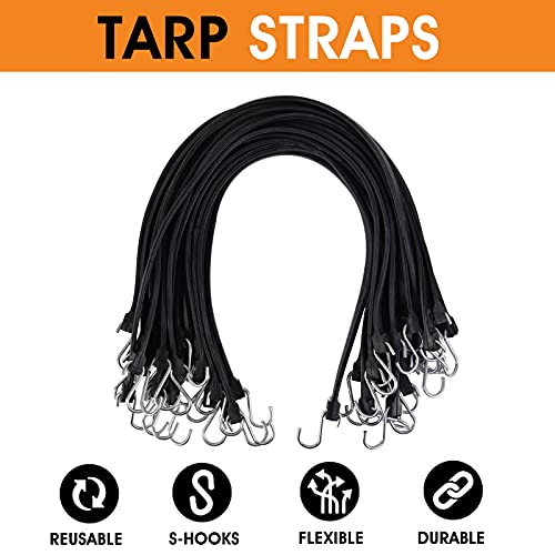 XSTRAP STANDARD 20 Pack 21'' Adjustable Rubber Tarp Straps, EPDM Bungee