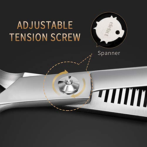 ELEHOT Hair Scissors Professional Barber Cutting Scissors Kit Stainless Steel Scissors/Shears 6 inch (17cm) with Black Storage Case (large) - Thumbnail 4