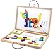 MindWare Imagination Patterns - Creative, Magnetic Play with Patterned Tangram Shapes - Includes 60 Magnetic Blocks, 60 Puzzle Cards, Dry Erase Markers & Wood Case - Deluxe