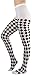 ToBeInStyle Women's Harlequin Designed Opaque Full Footed Pantyhose - BLACK/WHITE