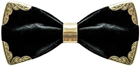 DeerLand Men's Tuxedo Solid Patterned Adjustable Bowtie Neck Bow Ties Black