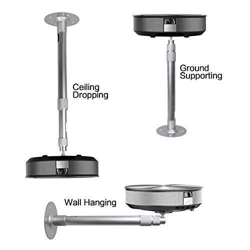 Drsn Universal Extendable Projector Mount Height Adjustable Projector Mount 13.97-23.62in Wall and Drop Ceiling Projector Mount Silver 360° Rotatable for Projectors CCTV DVR Cameras - Thumbnail 2