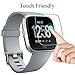 [5 Pack] Compatible for Fitbit Versa Screen Protector Tempered Glass, Fotbor Waterproof 9H Hardness HD Clear [No-Bubble] Anti- Scratch Easy Installation Film for Fitbit Versa Accessories (Clear)