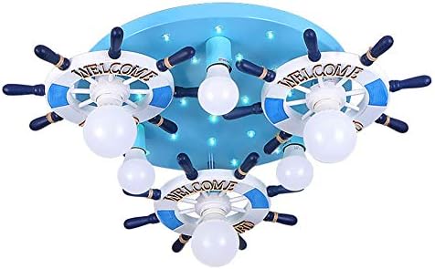 Night Lights for Children, boy Bedroom Ceiling lamp, Mediterranean Rudder Lamps, European Creative Simple, Warm LED Eye Protection, Children's Room lamp-Segmentation