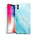 TNSO ESR Marble Slim Soft Case for iPhone X, Flexible TPU Marble Pattern Cover for Apple iPhone 5.8 inch (2017 Release only) (Light Blue Sierra)