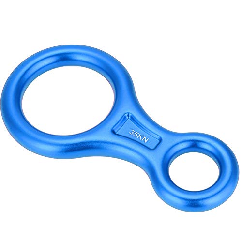 MAGT Rescue Descender 35KN Figure 8 Word Rope Descender Rappel Ring Rock Climbing Rescue Gear (Color : Blue)