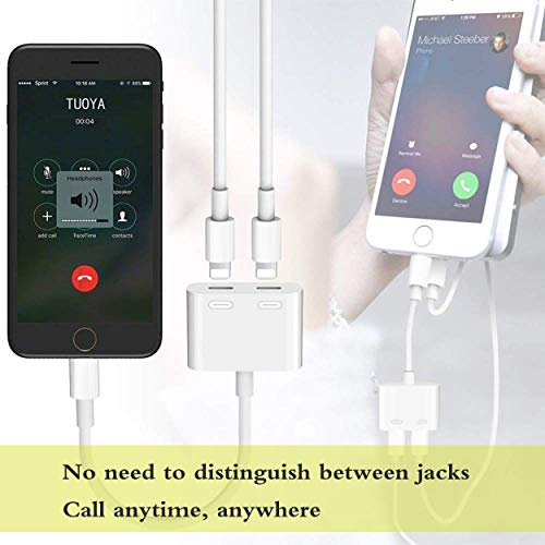 image for Hamdol for iPhone Adapter, Headphone Jack Splitter Adapter Dongle for 
