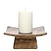 Hosley Square Ceramic Pillar Candle Holders & Incense Stick Holder for Modern Ritual Accessories for Mindful Living and Home Ambiance Light Brown (Set of 4)