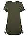Nomorer Women's V Neck Drawstring Sides Shirring Pleated Front Top